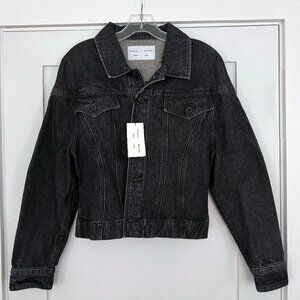 NWT Proenza Schouler White Label Denim Black Nipped Waist Jacket size M